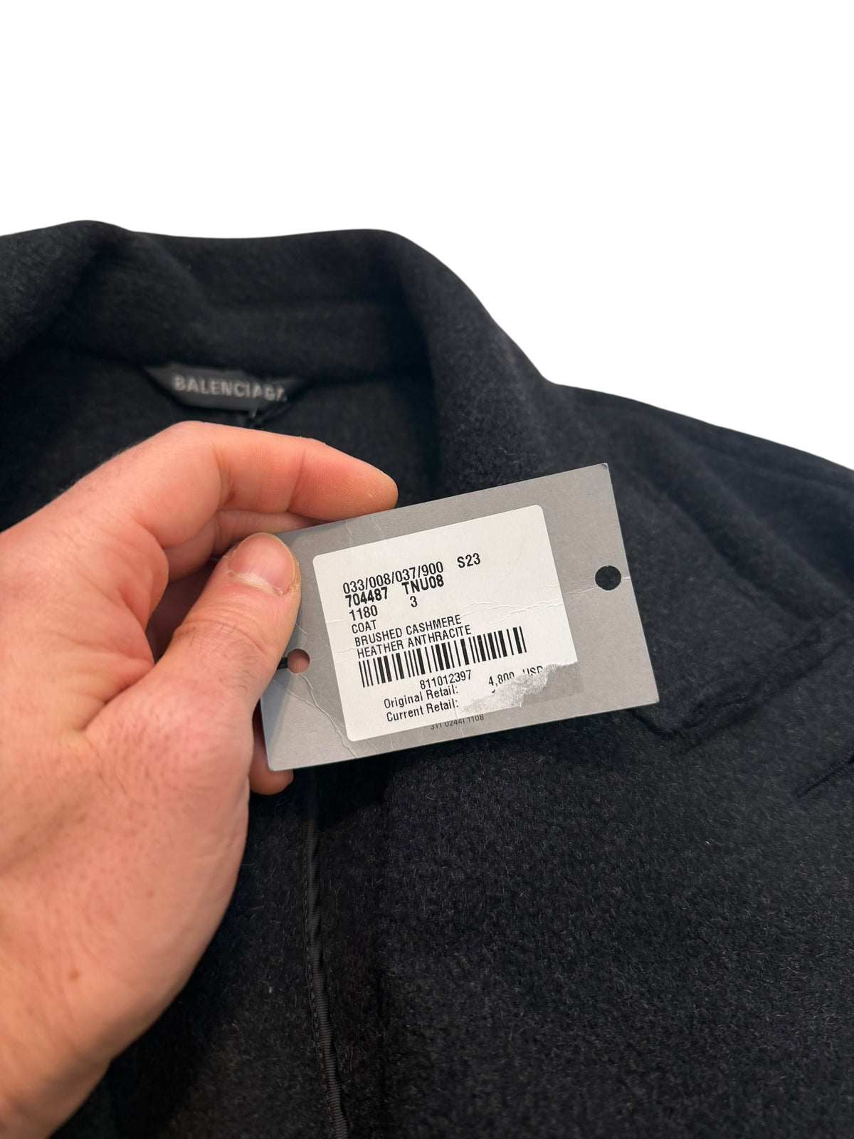Brushed Cashmere Distressed Oversized Coat