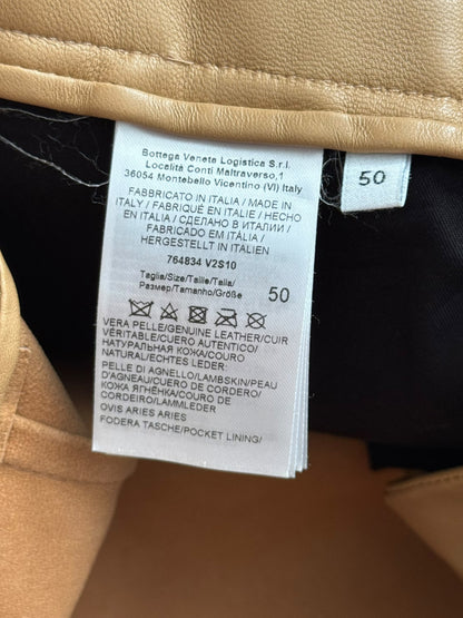 “Cashmere Nappa” Leather Pleat Baggy Pant