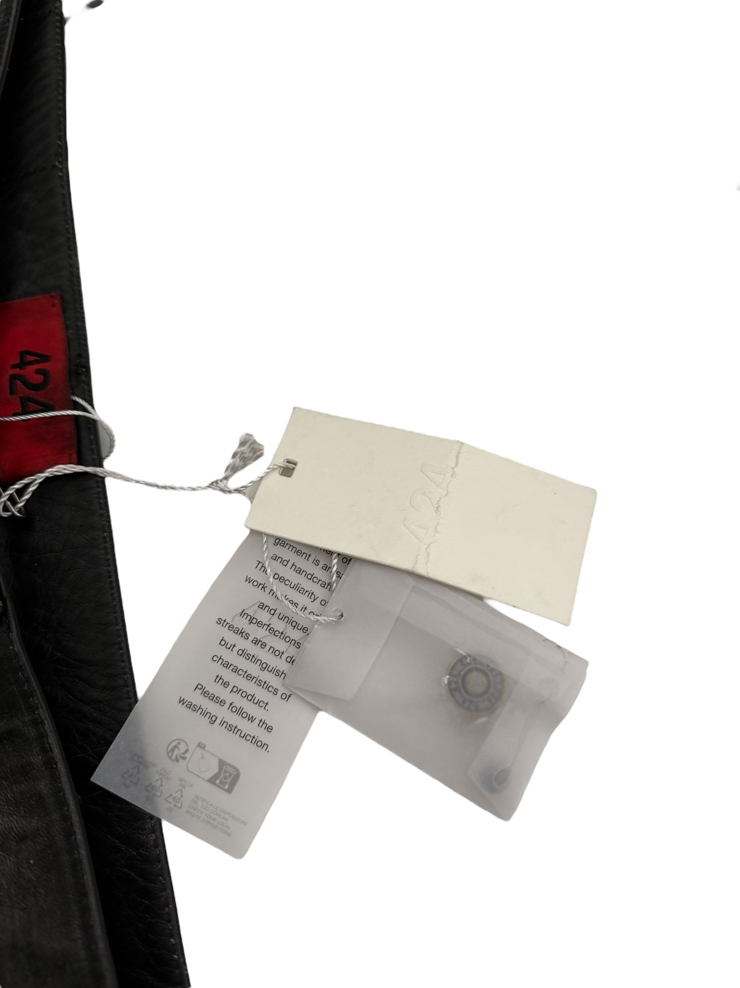 Leather Jeans Rub Distressed Pants