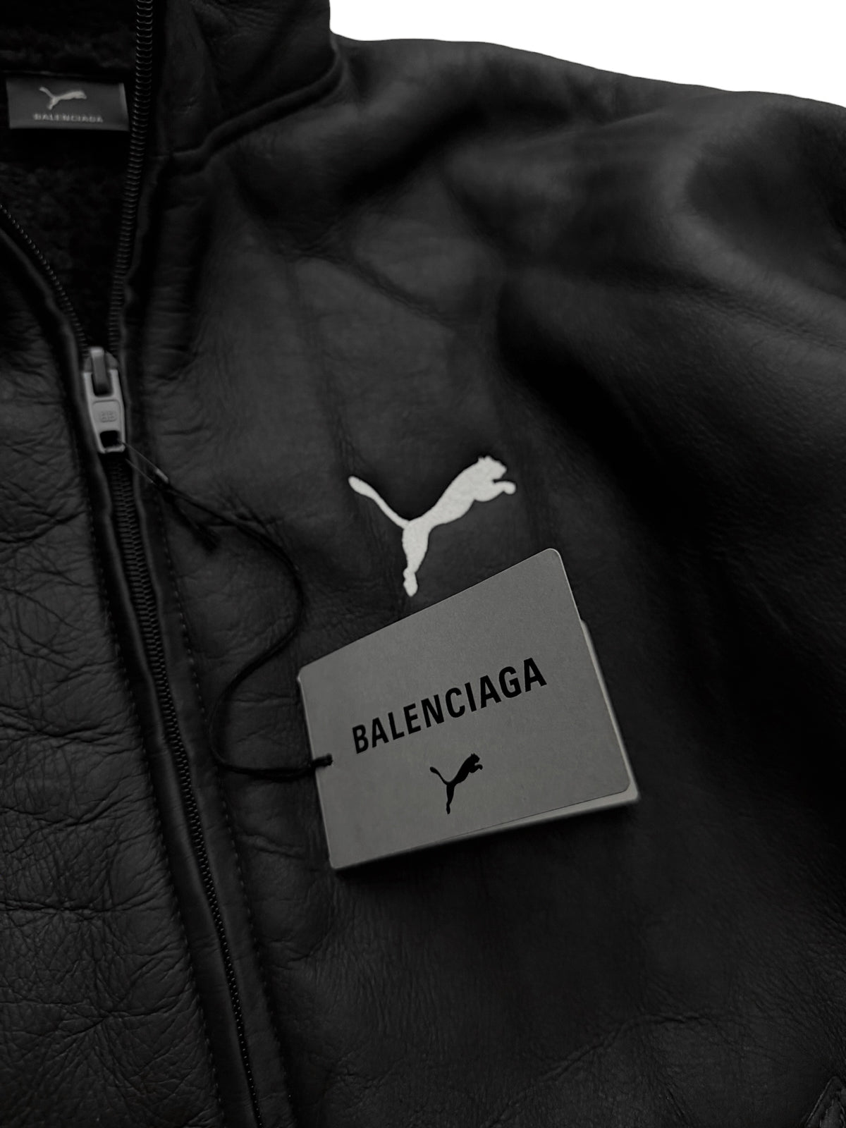 x Puma Leather Shearling Track Jacket