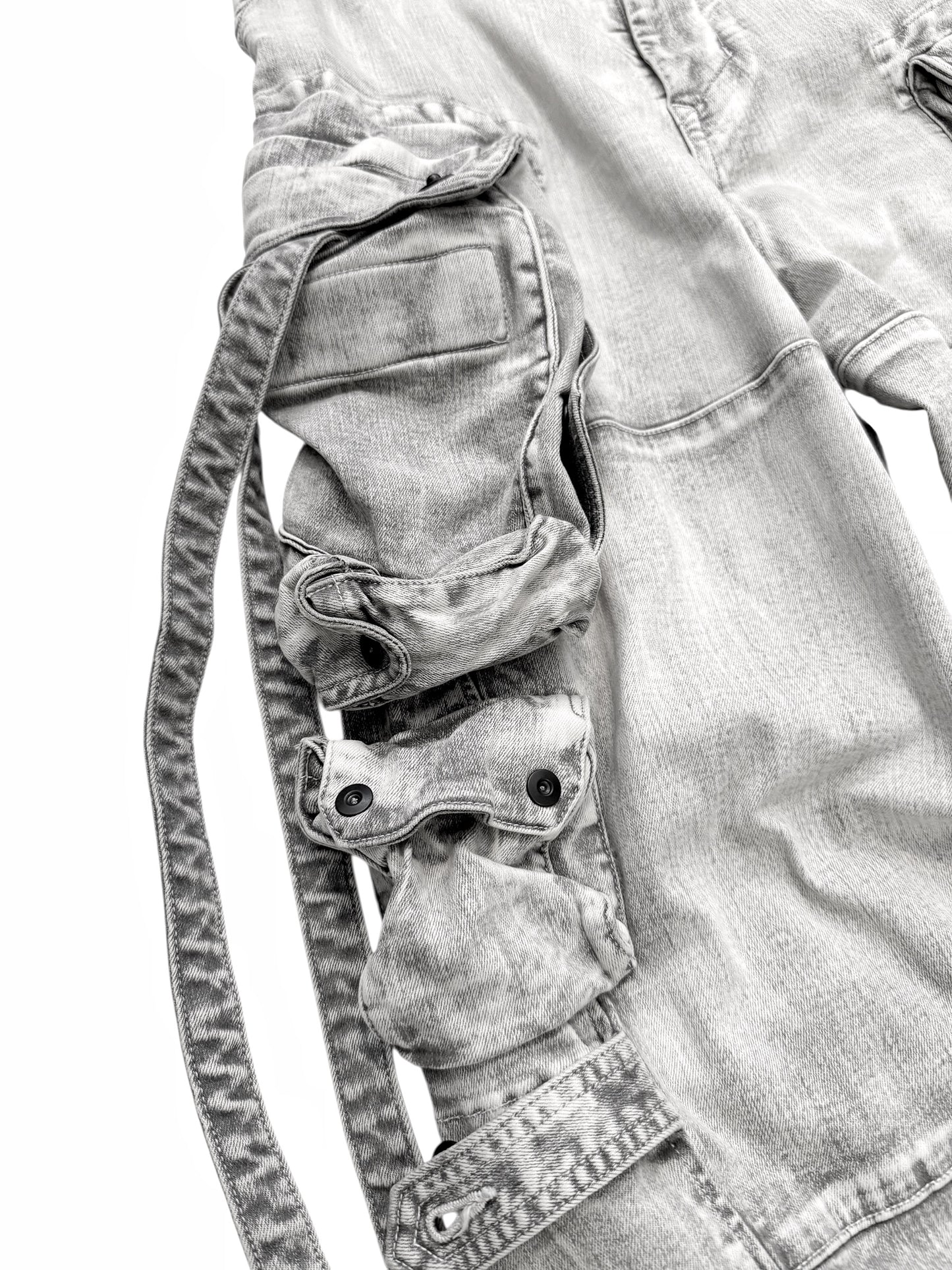 White Degrade Wash Gasmask Cargos