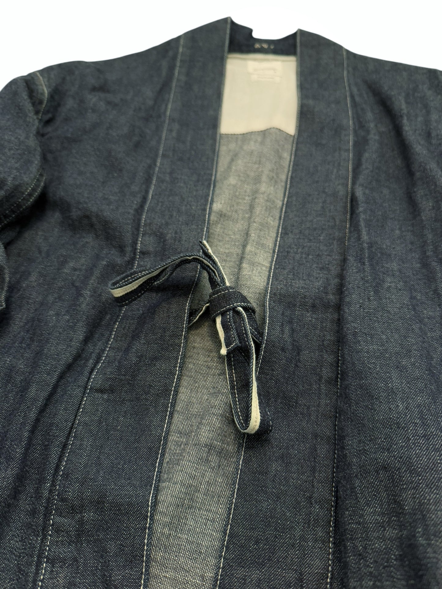 Khaki Blue Denim Kimono Shirt