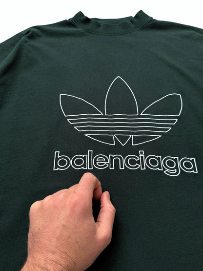 Green Adidas Embroidered Logo Oversized Shirt