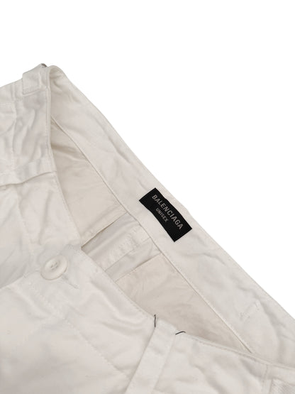 White Heavy Kick Cargo Pants