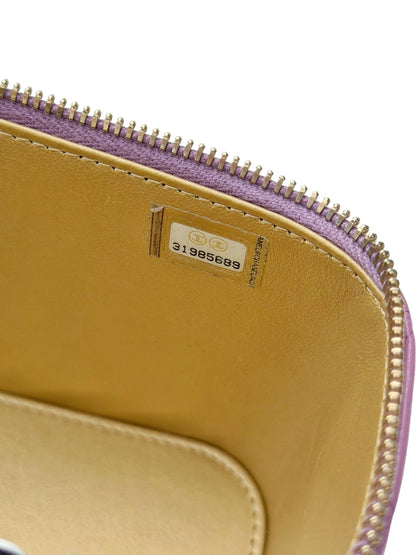 2022 Sheepskin Pink Pearl Chain Square Bag