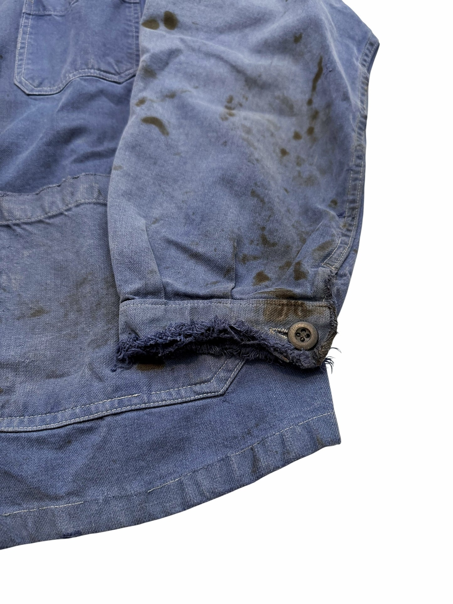 1930’s Distressed Repaired Indigo French Workwear Chore Jacket