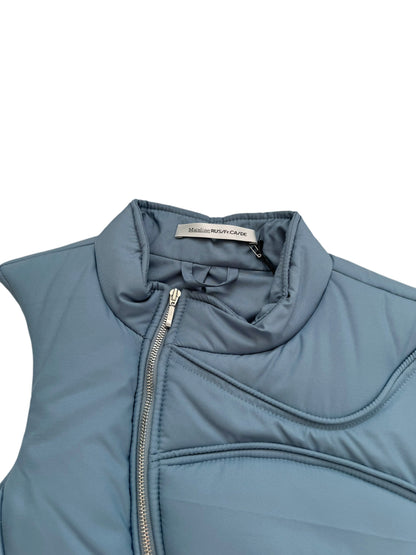 Recycled Asymmetric Puffer Zip Vest