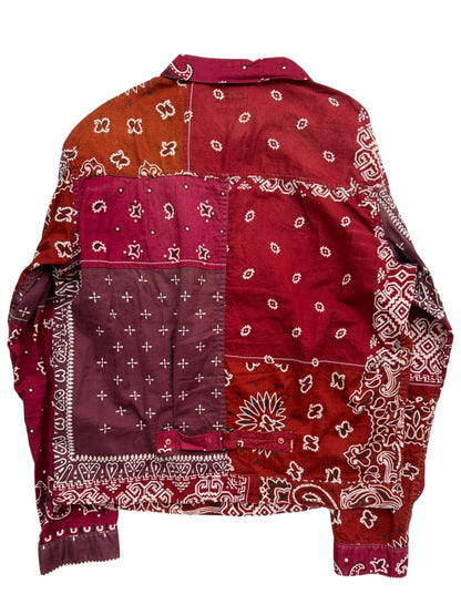 Red/Purple Bandana Kerchief Trucker Jacket