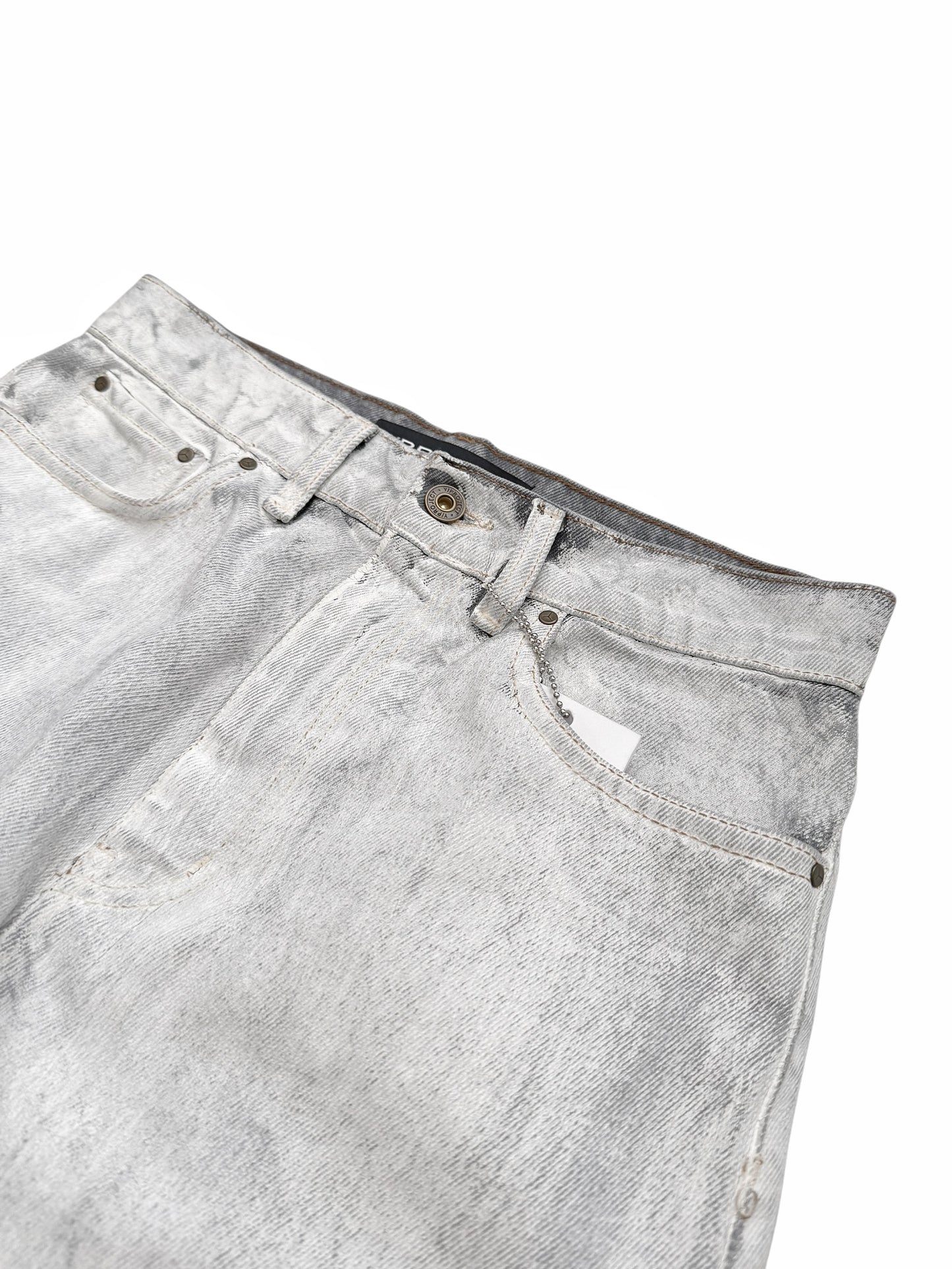 White Painted Tudor Hem Denim