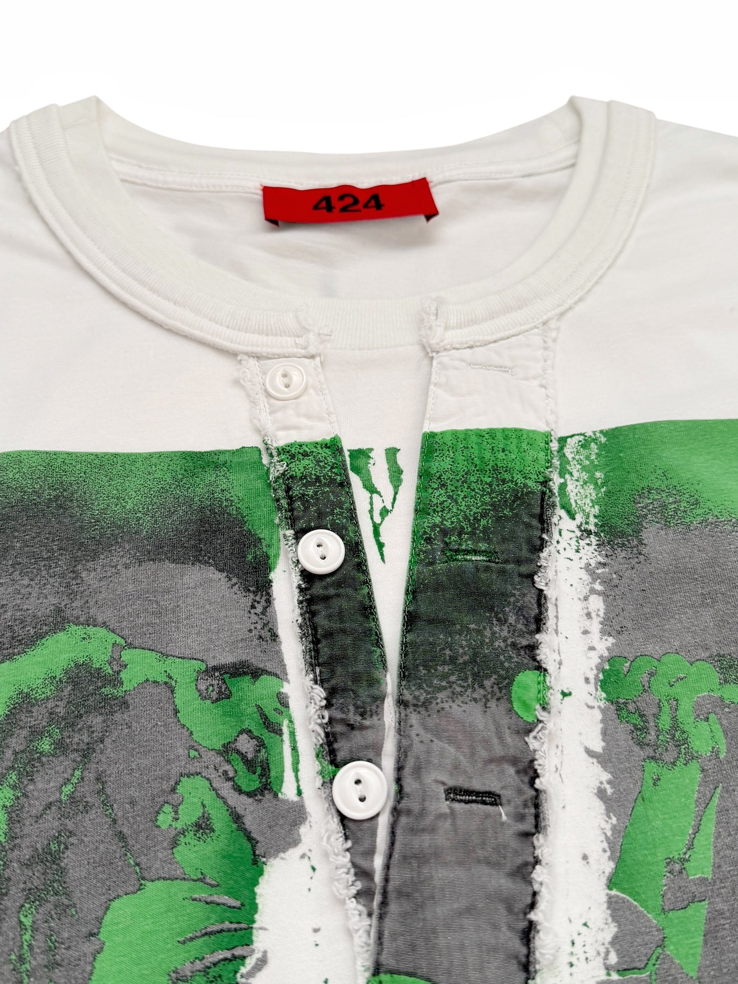 Green Graphic Bob Marley Layered Thermal Tank Tee