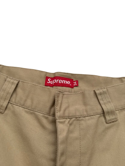 Virgin Mary Printed Crop Khaki Shorts