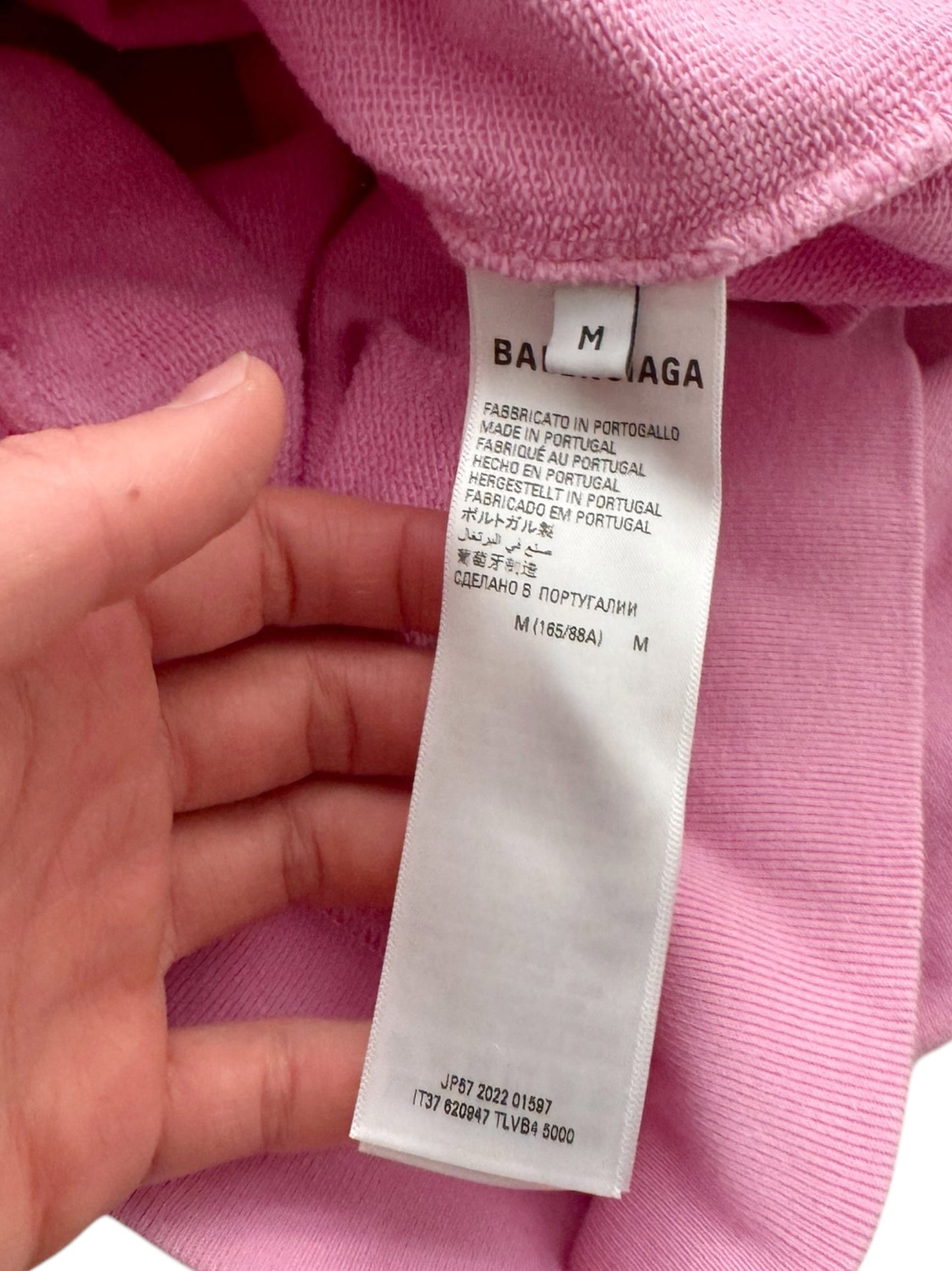Pink Oversized Embroidered Hoodie