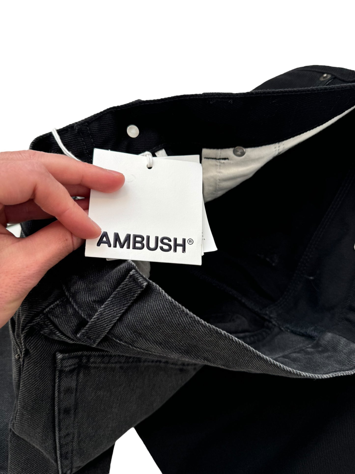 Split Grey Black Denim Jeans