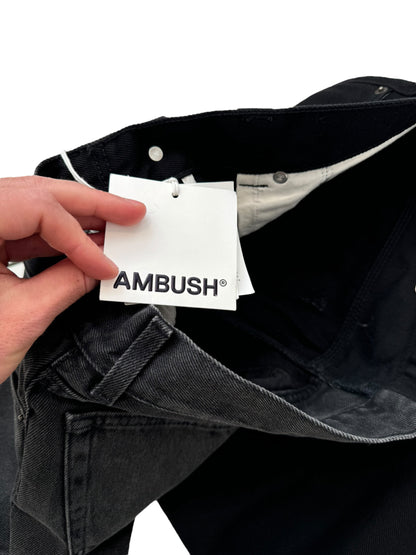 Split Grey Black Denim Jeans