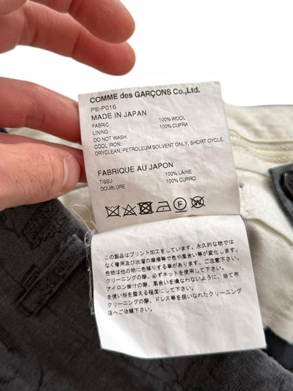 2020 Pressed Wool Print Pleated Shorts