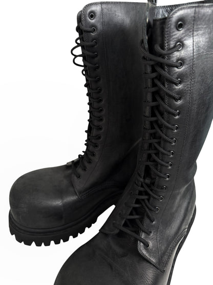 Runway Version High Stomper Leather Boot