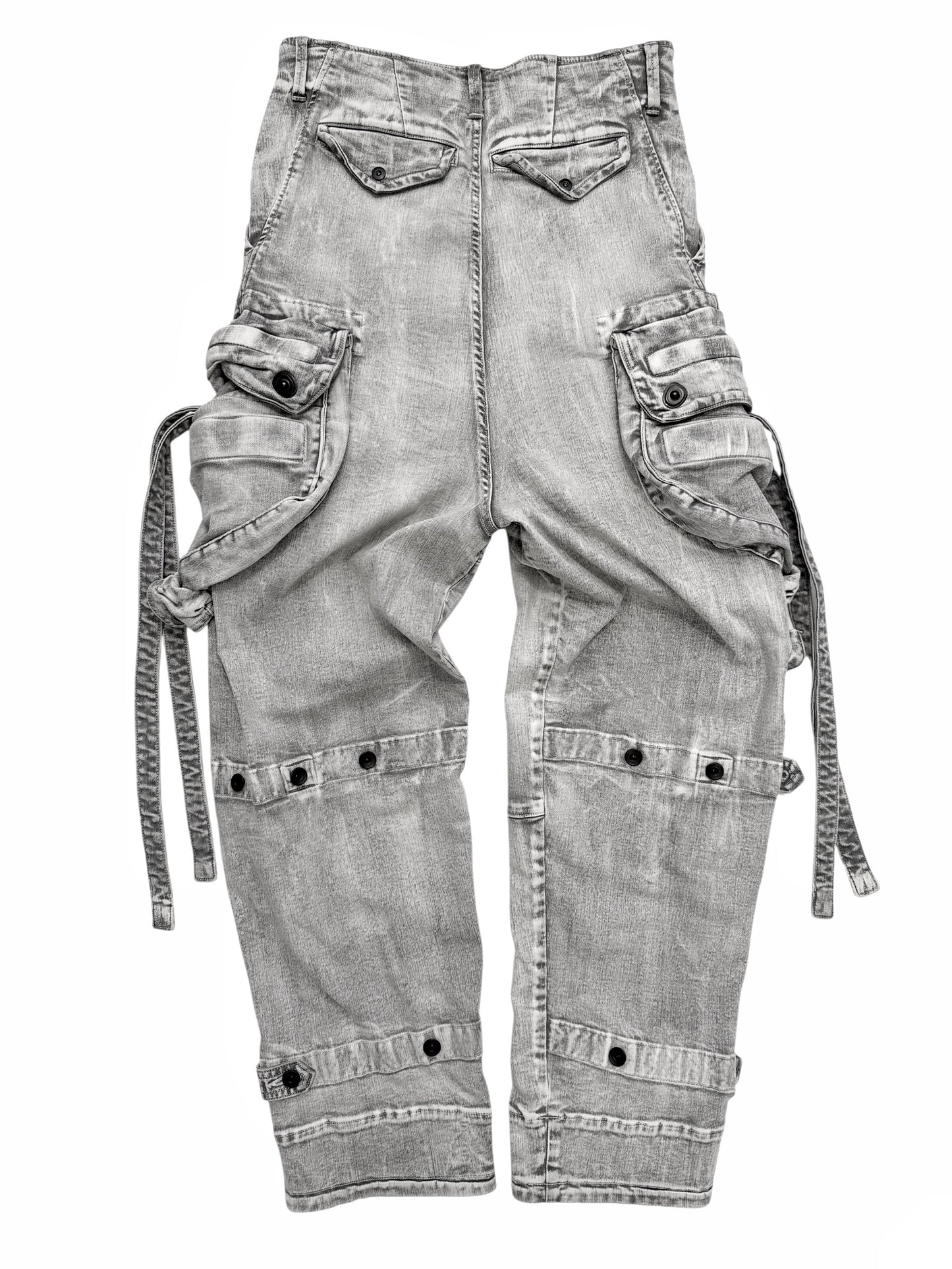 White Degrade Wash Gasmask Cargos
