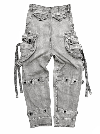 White Degrade Wash Gasmask Cargos