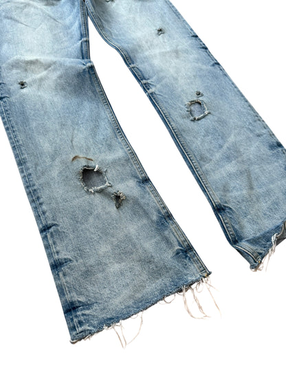 Distressed Holy Water Wash Denim