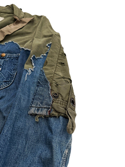 2014 Duffle Lee Denim Split Army Jacket Coat