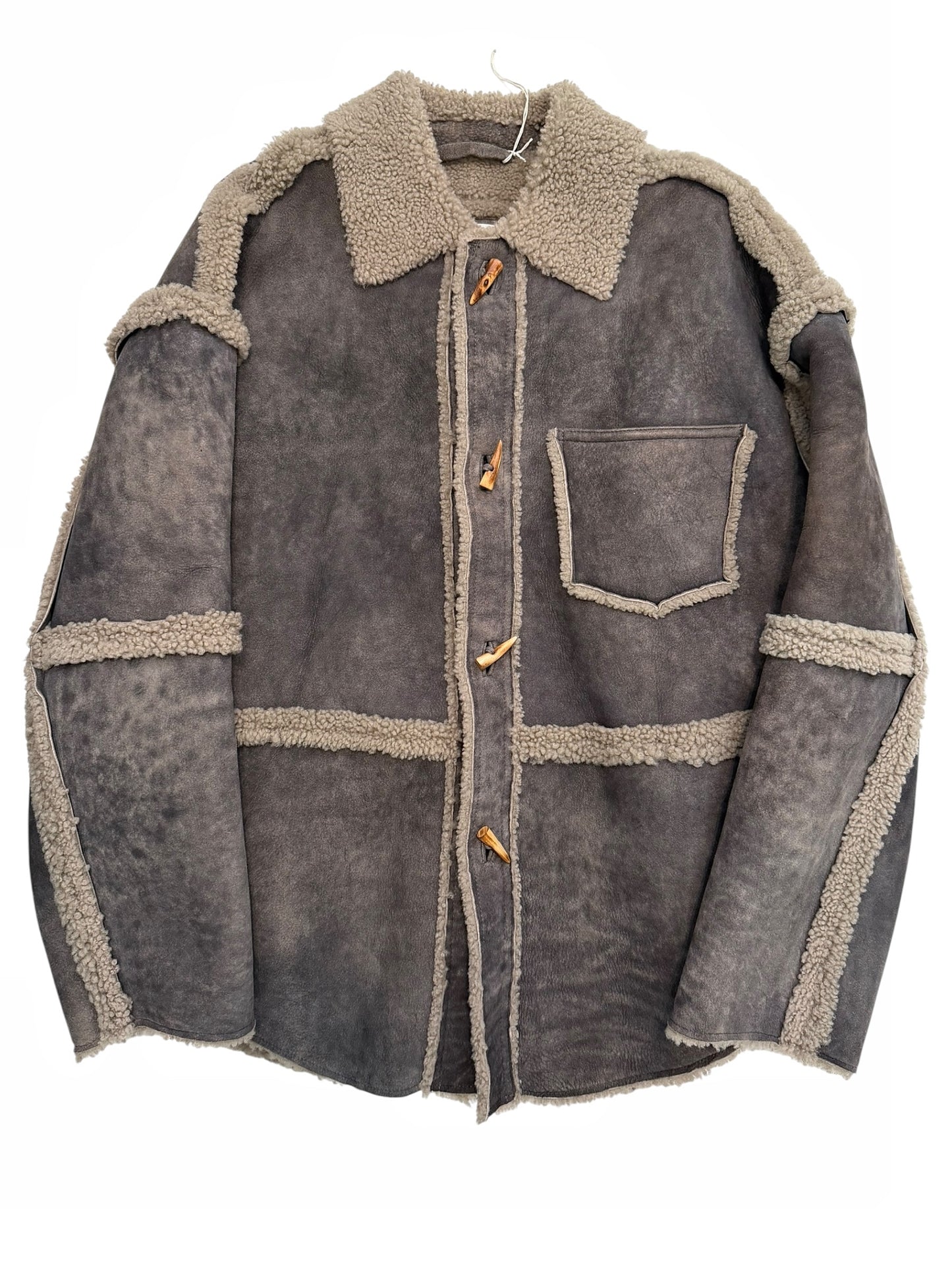 French Lamb Shearling Paneled Jacket
