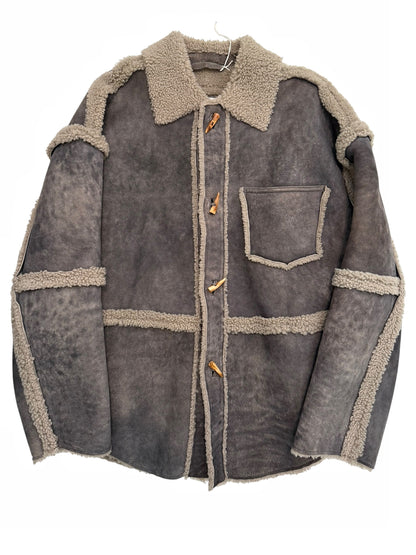 French Lamb Shearling Paneled Jacket