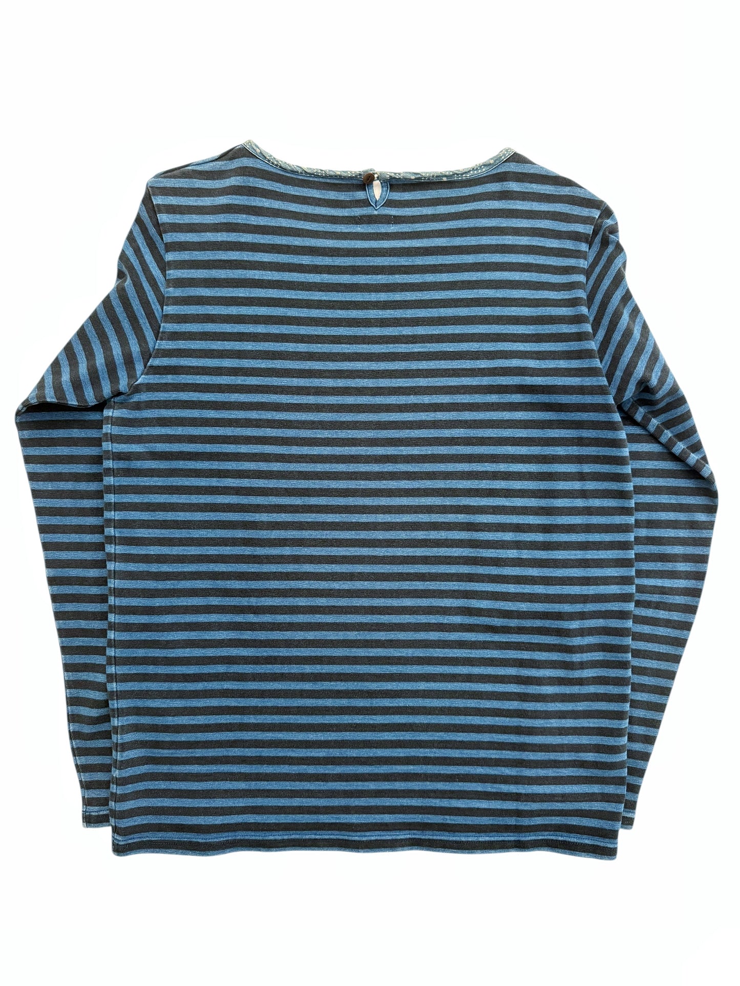 Indigo Navy Stripe Border Crew