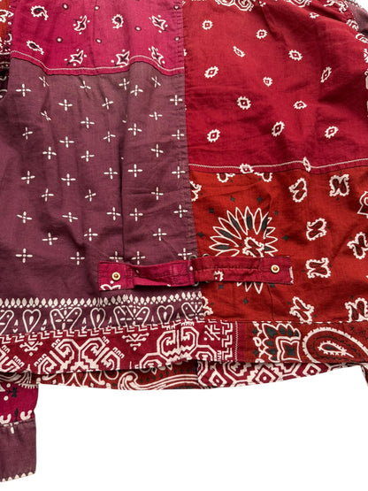 Red/Purple Bandana Kerchief Trucker Jacket
