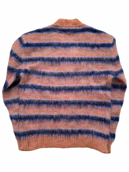 Stripe Mohair Cardigan Fuzzy