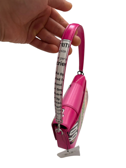 Hourglass Chip Print Pink Purse w/ Strap