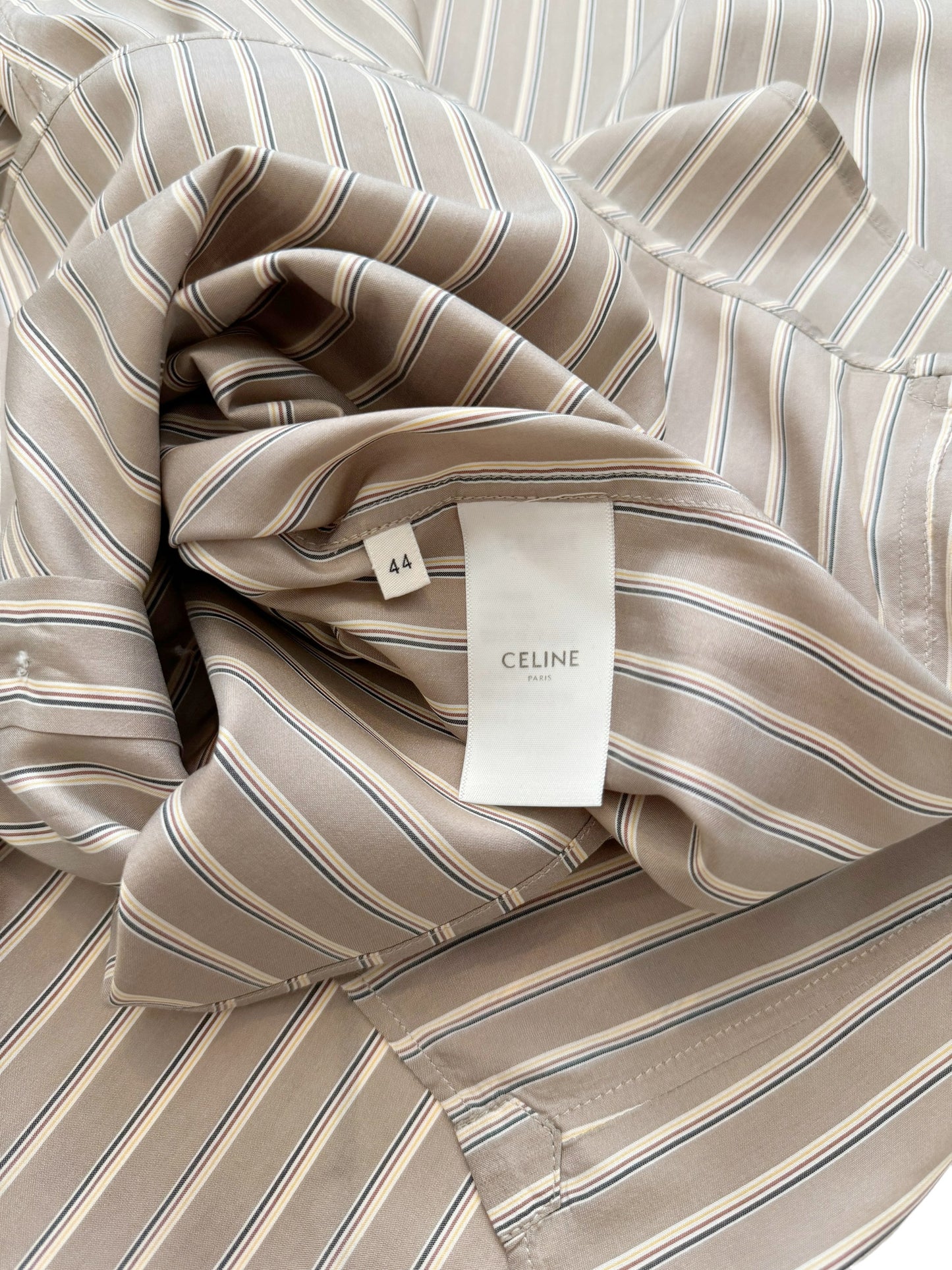 SS20 Silk Beige Stripe Shirt