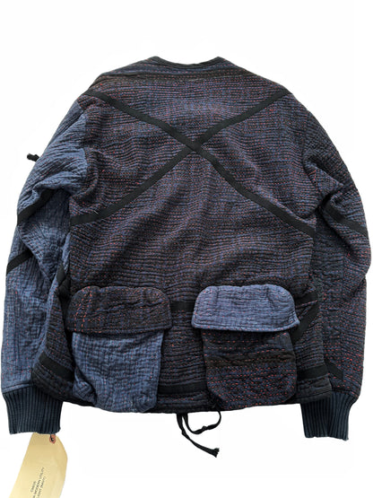 1/1 Kantha Boro Sashiko Patchwork Modern Flight Cargo Jacket