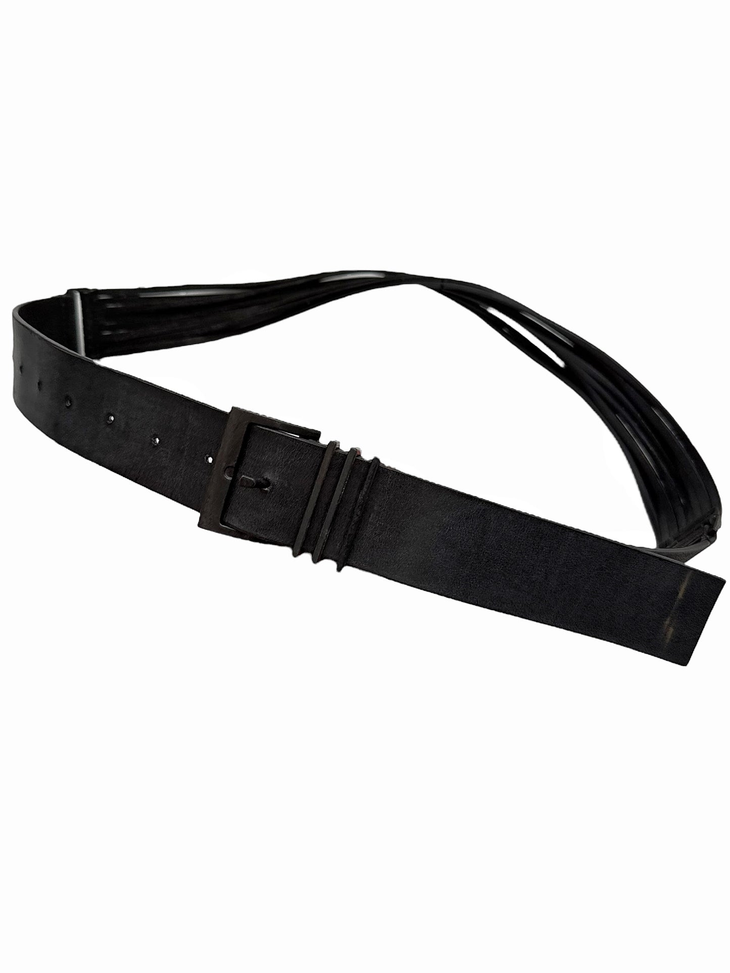 Decarnin Strip Deconstructed Leather Belt