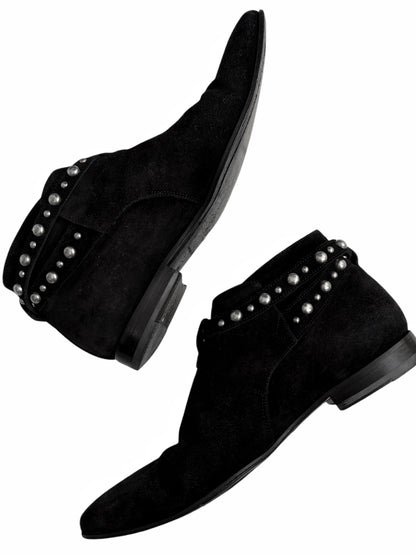 Studded Low Jodhpur Suede Boots