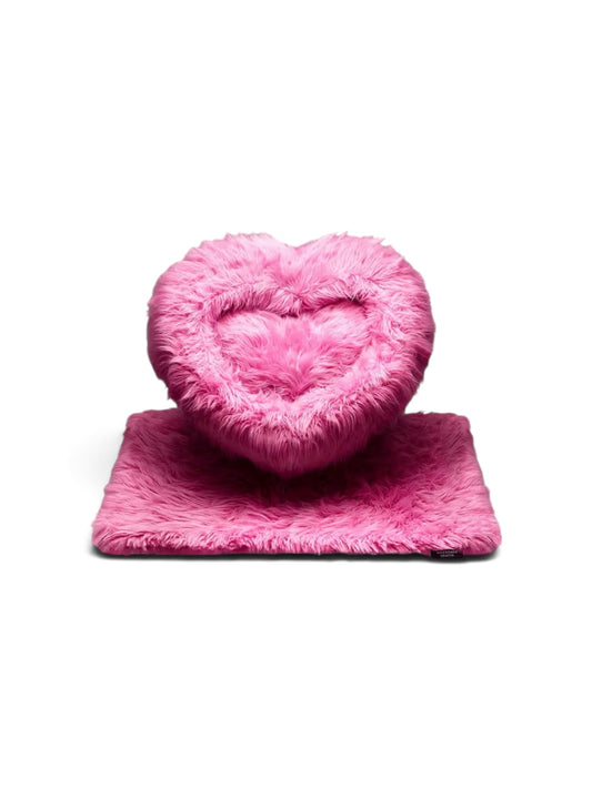 2022 Pink Fur Dog Bed Set