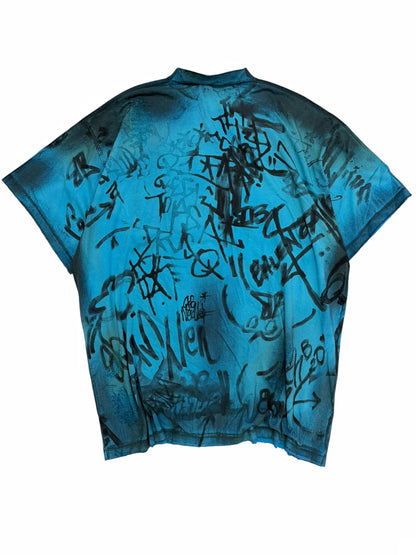 Mud Show Blue Graffiti Skater Shirt