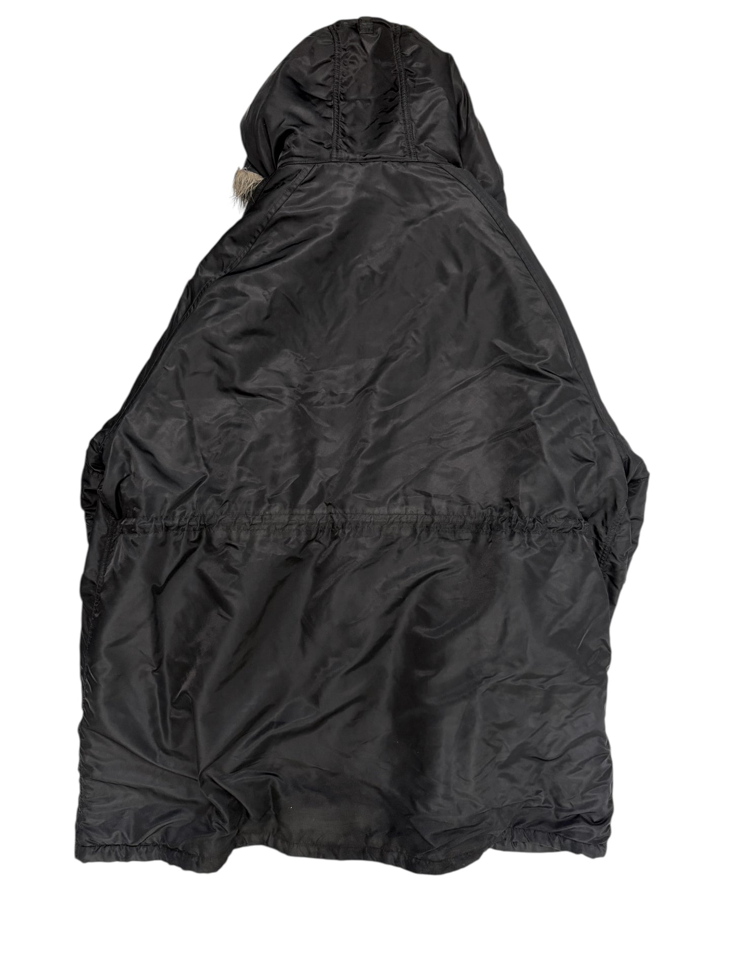 Graffiti Distressed Mud Fur Hood Parka