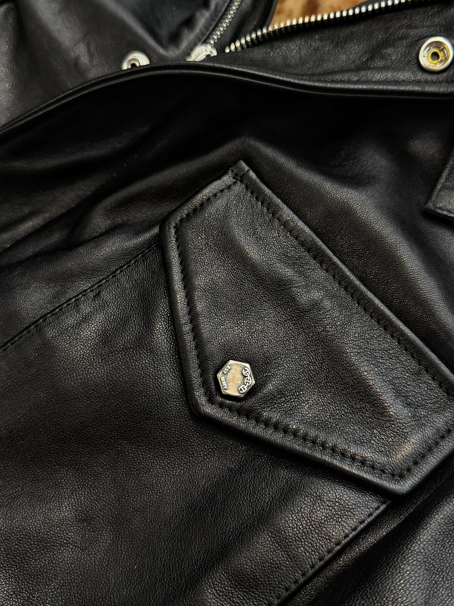 x Hoorsenbuhs M65 Leather Shearling Sterling Silver Hardware Coat