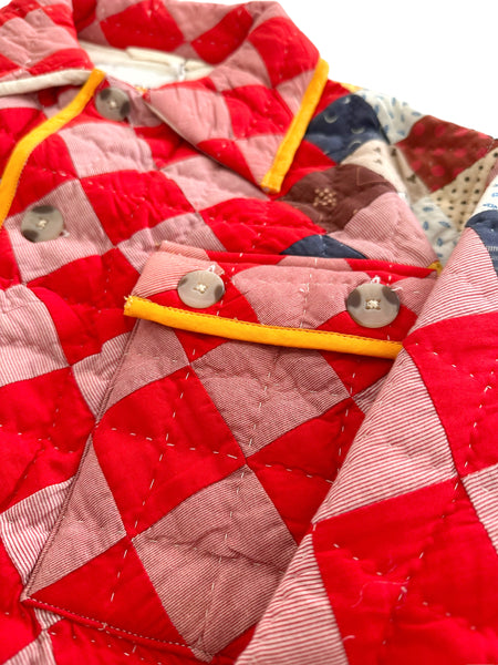 2021 Patchwork Quilt Red Calico Workwear Jacket