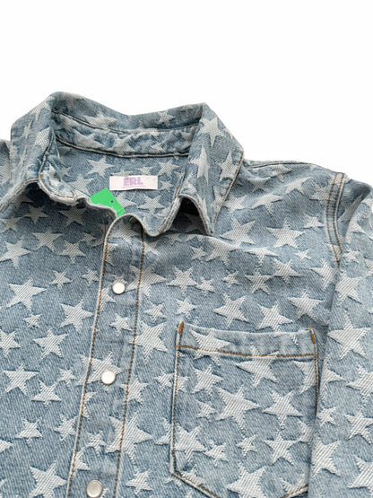 Star Jacquard Denim Over Shirt