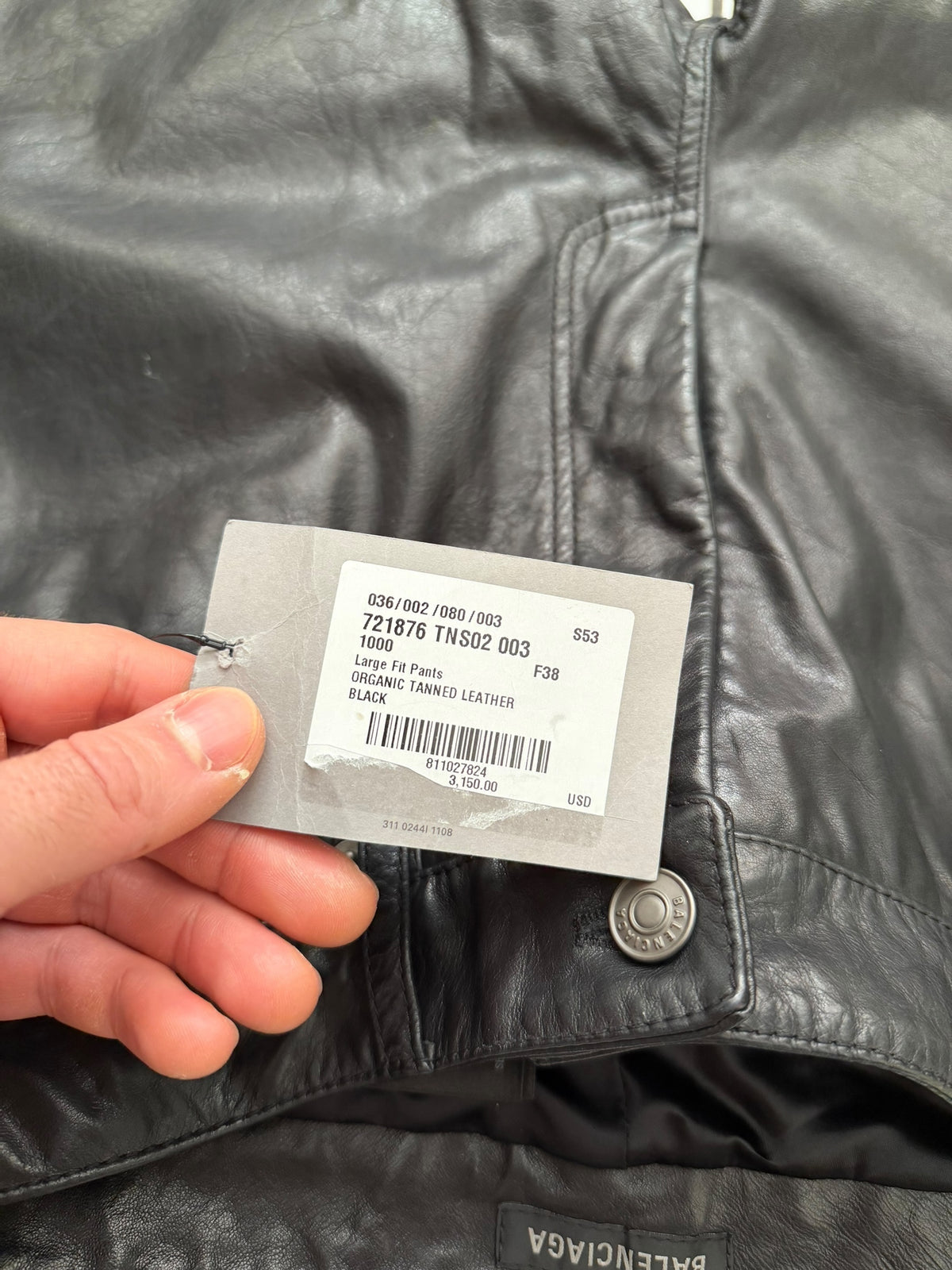 Leather Straight 5-Pocket Pant