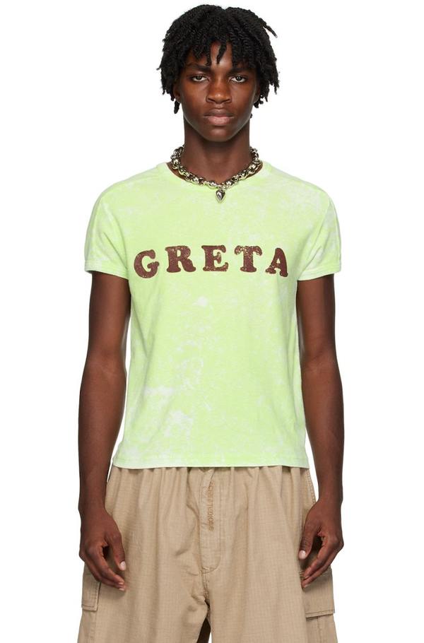 Greta Flocked Graphic Dye Mini Shirt