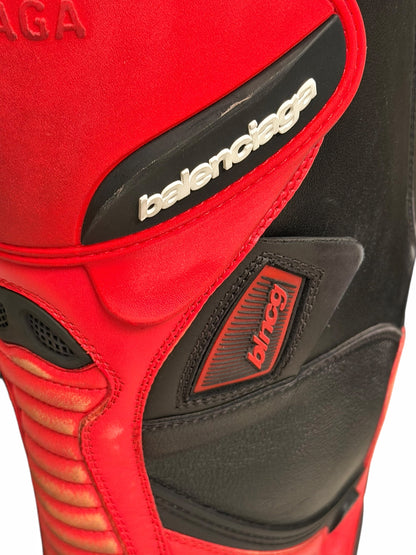 2023 Oversized Biker Motorcycle Boots High Red