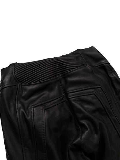 2024 Raw Waist Biker Moto Leather Pants
