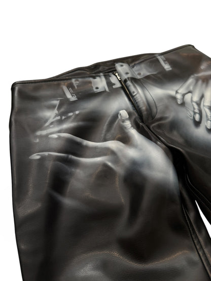 Airbrushed Grope Vegan Leather Pants