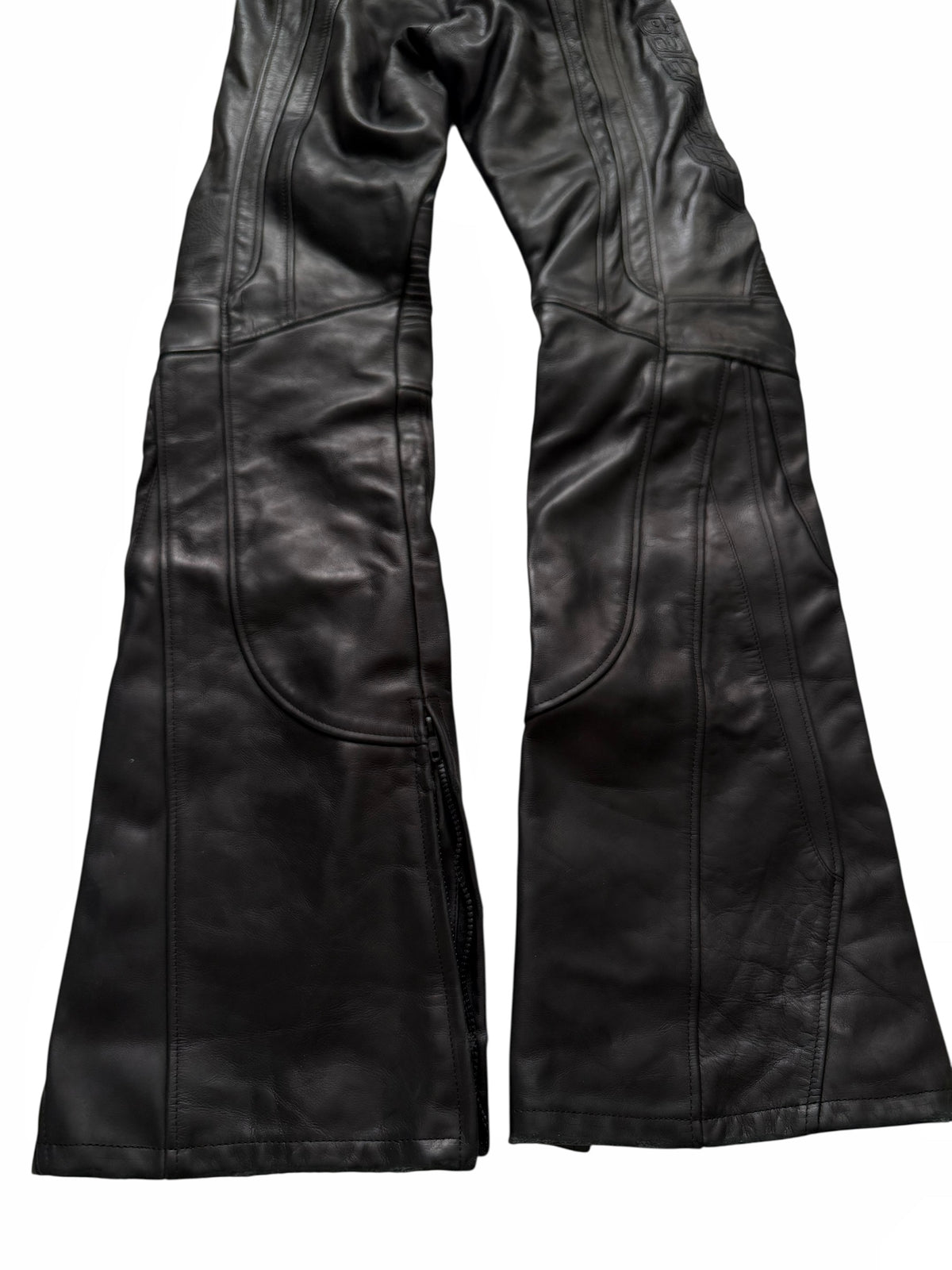 2024 Raw Waist Biker Moto Leather Pants