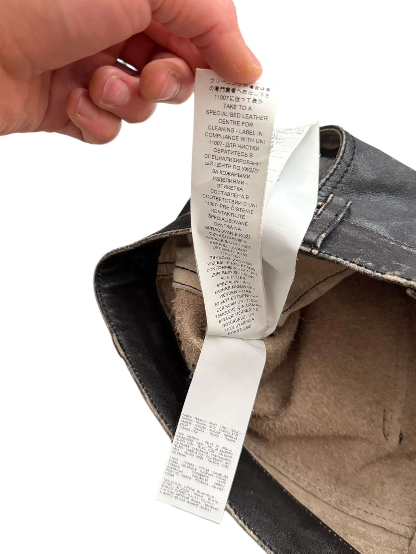 5 Pocket Rub Off Leather “Denim” Pants