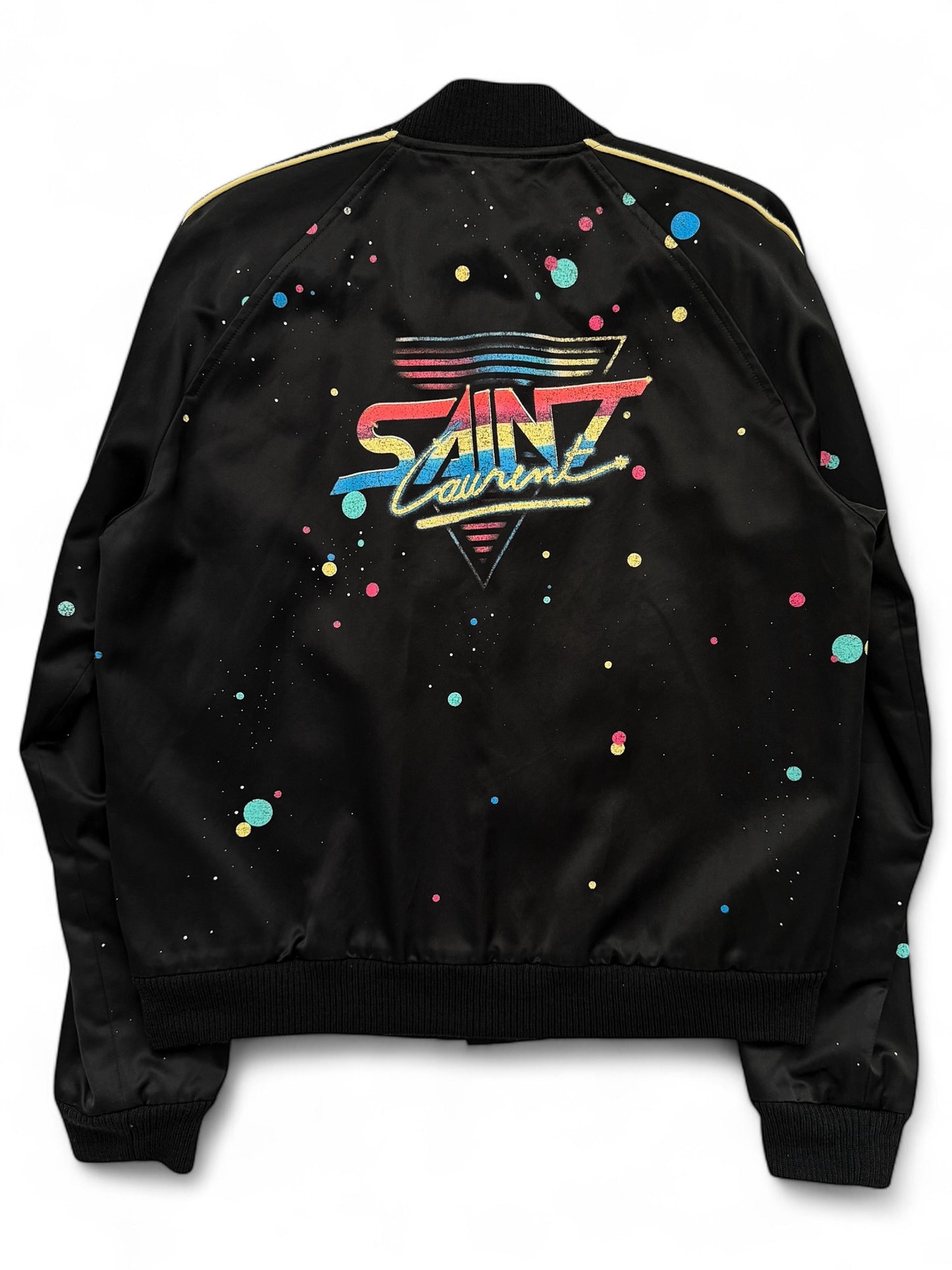 Galaxy Logo Teddy Varsity Satin Jacket