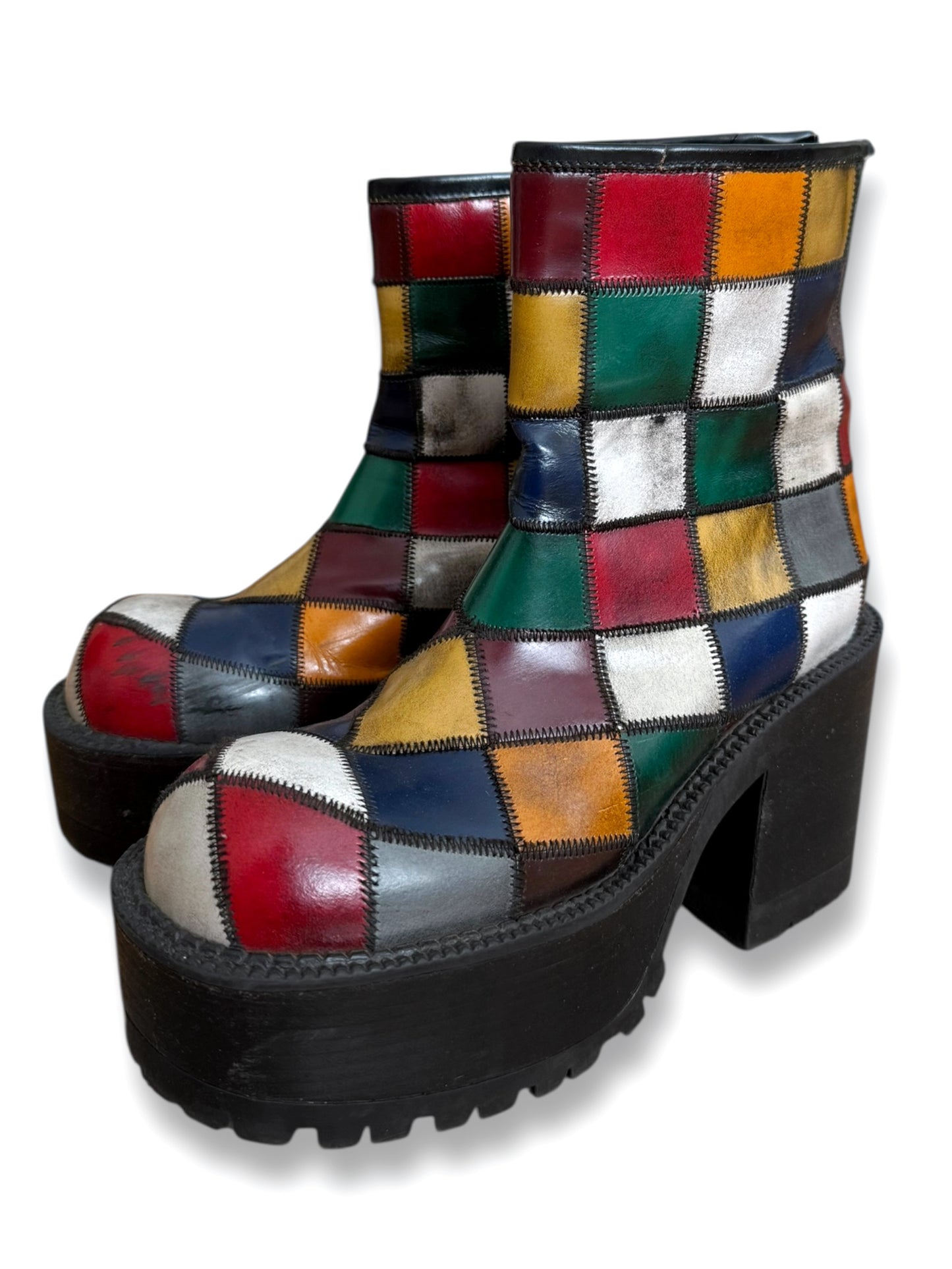 Art Deco Patch Platform Heels