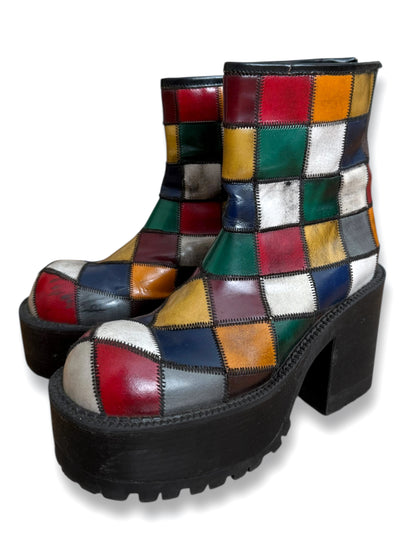 Art Deco Patch Platform Heels